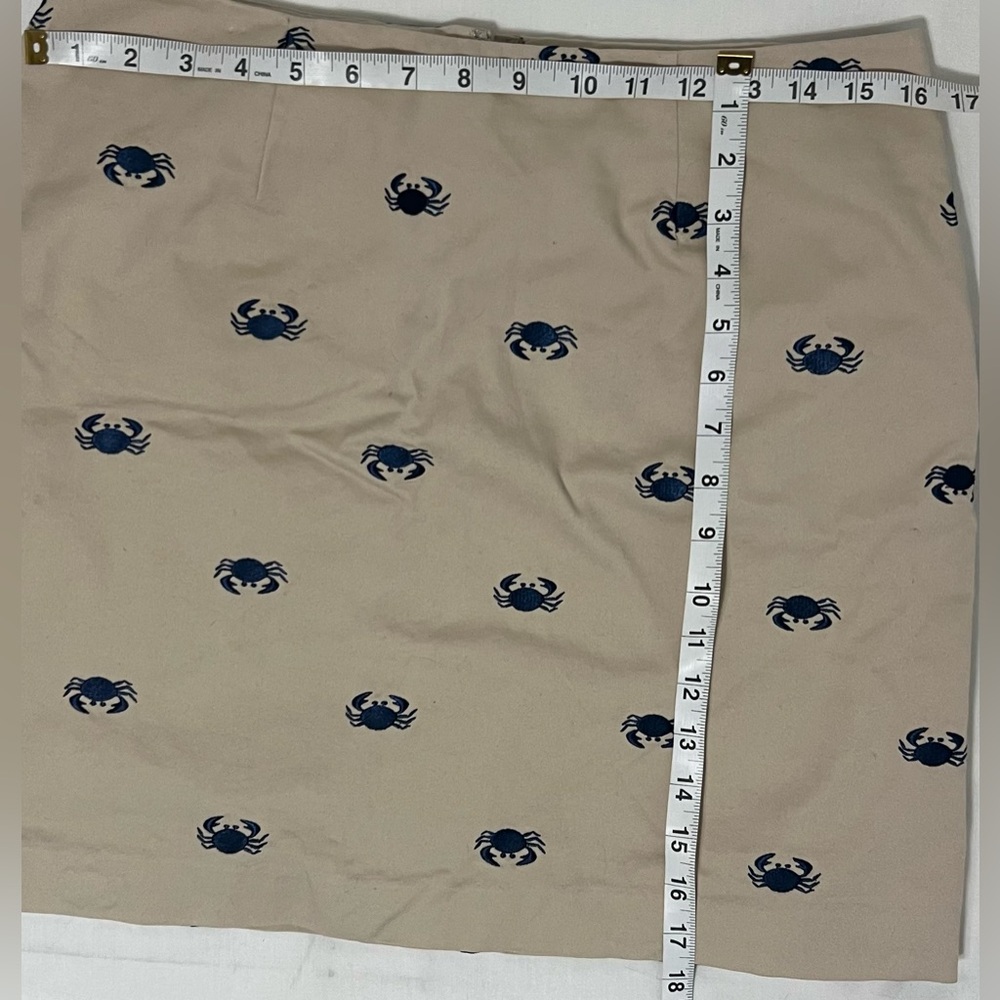 Lilly Pulitzer Crab Print Skirt Size 8 Coastal Preppy Beach Nautical Mini Skirt - Picture 3 of 5